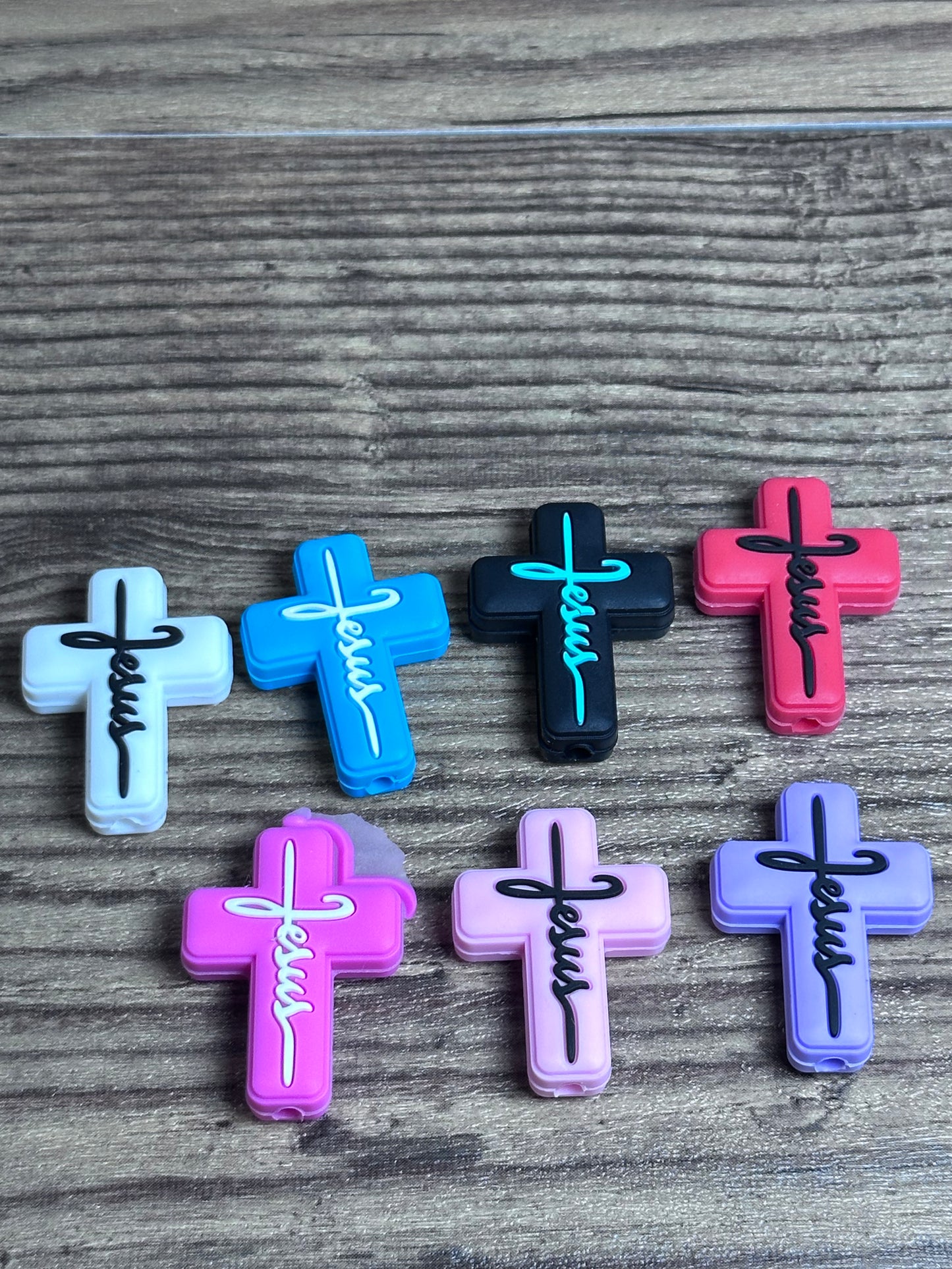 Jesus Cross silicone focal beads
