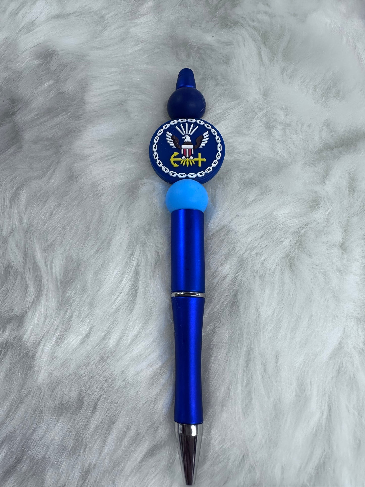 BEADED BLUE NAVY PEN