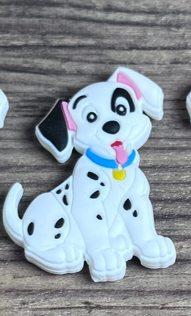 #114 Dalmatian dog silicone focal beads