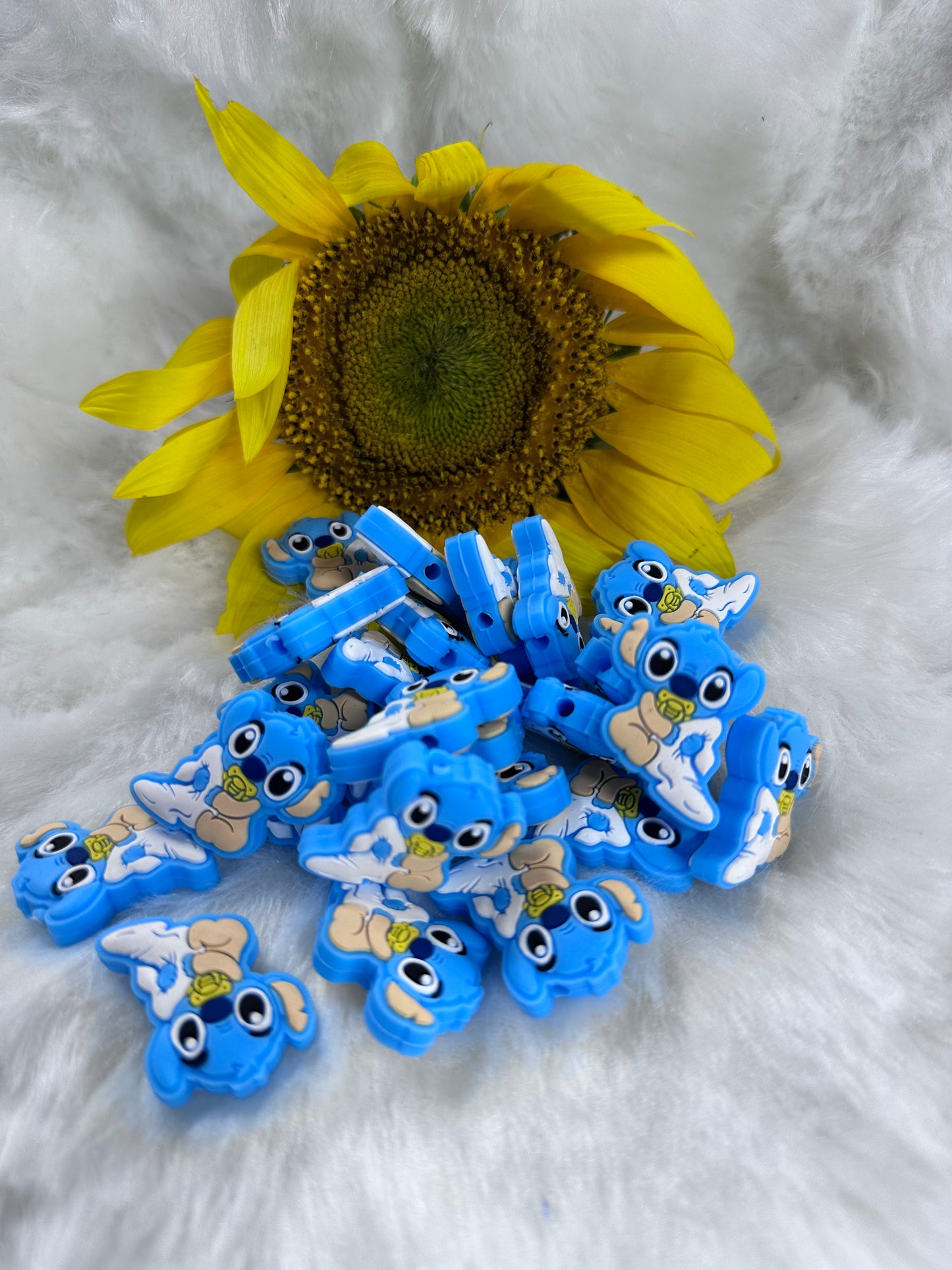 #32 Baby Blue Monster Silicone Focal Beads