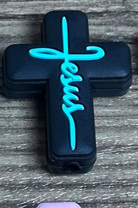 Jesus Cross silicone focal beads