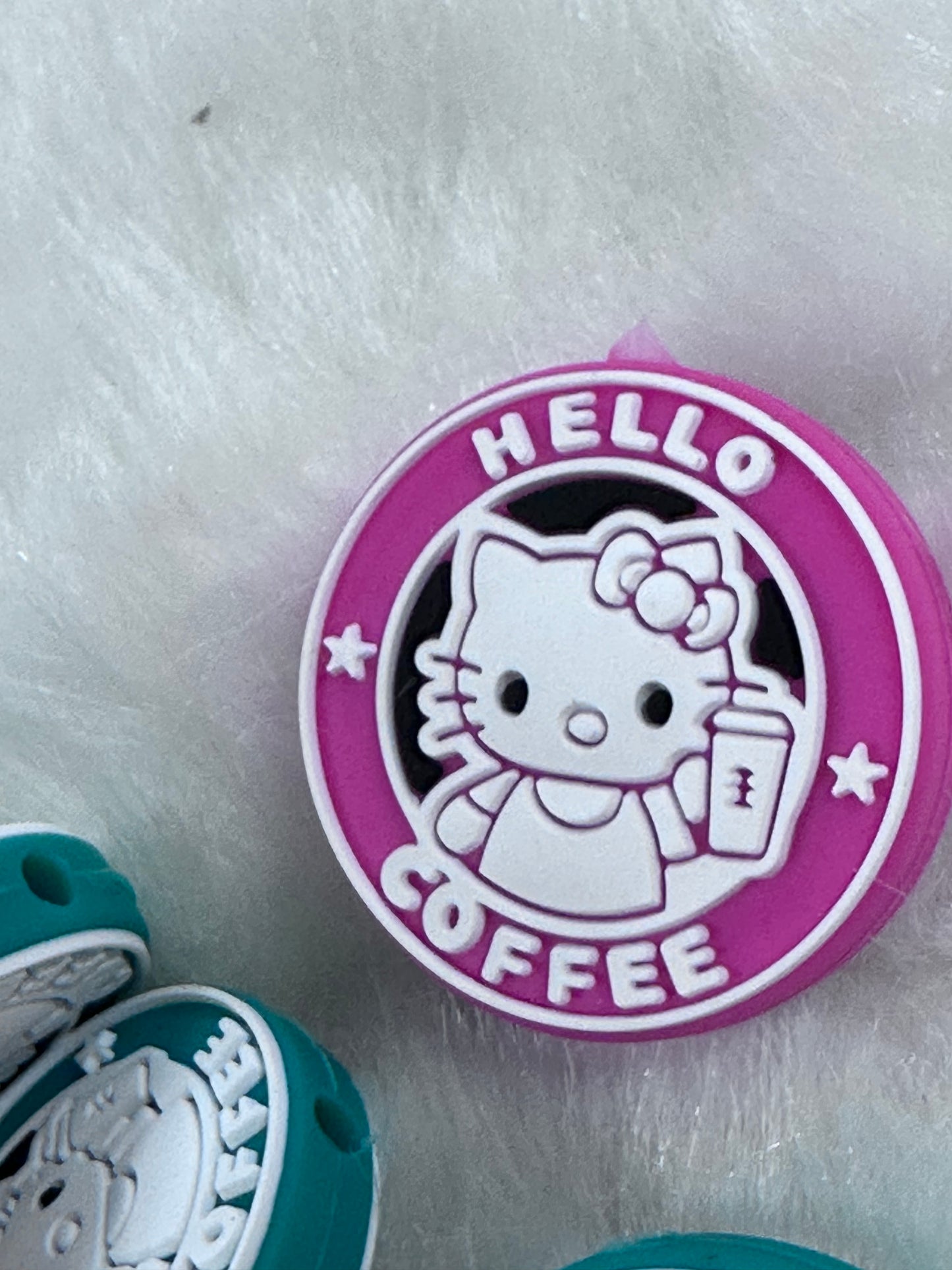 #59 Hello coffee, silicone, focal bead