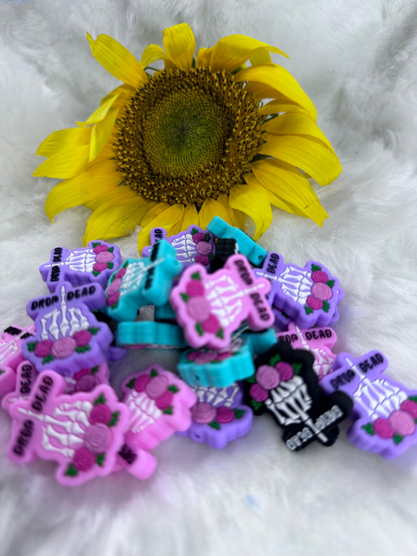 Drop dead silicone focal beads