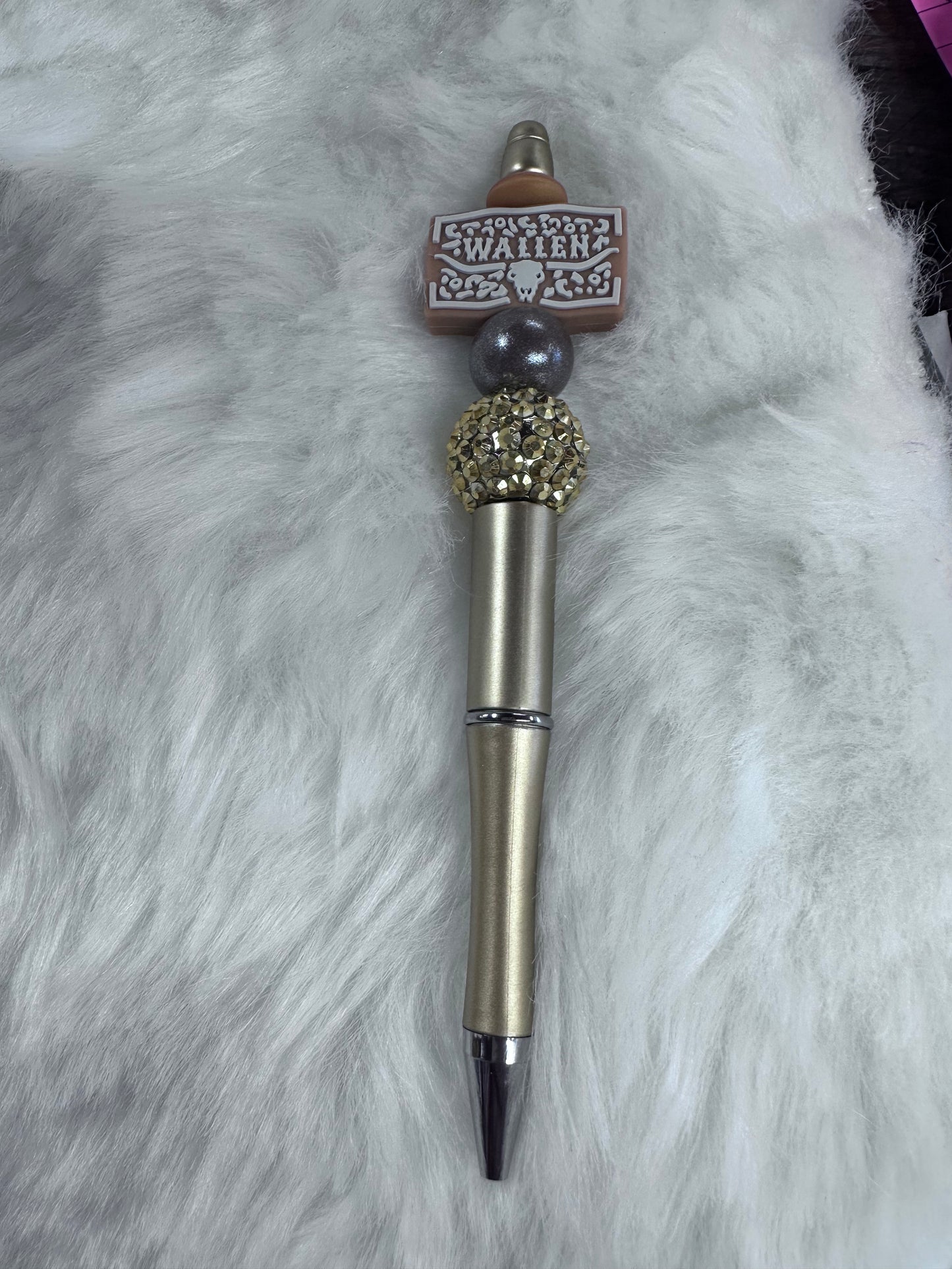 BEADED GOLD WALLEN PEN
