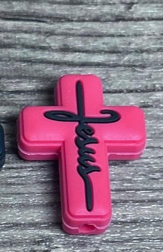 Jesus Cross silicone focal beads