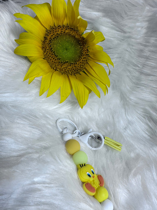 Yellow bird keychain