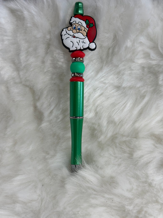 santa beaded pen